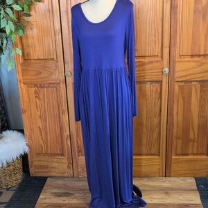 Viishow Long Sleeve Blue Maxi Dress New XL                CC154